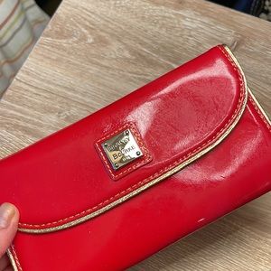 DOONEY AND BOURKE- red patten leather wallet —NWT (not new condition)